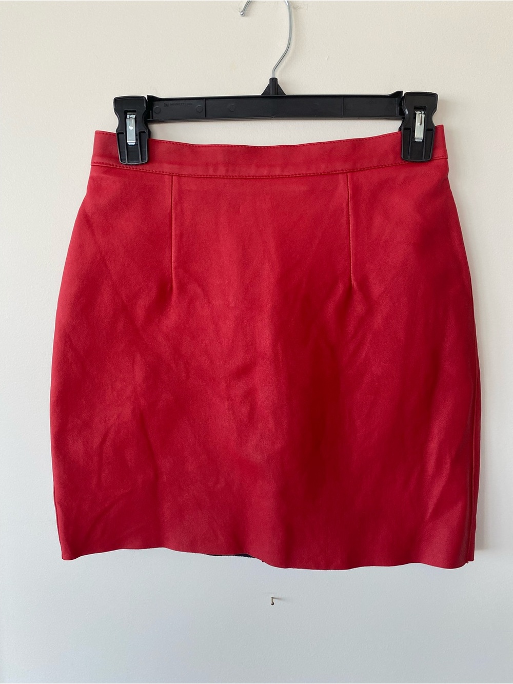 American Apparel Red Leather Mini Skirt
